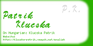 patrik klucska business card